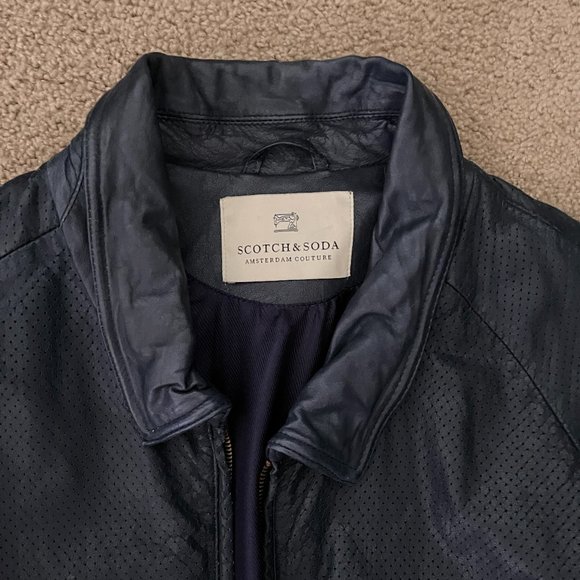 Men's Leather Large Scotch & Soda Jacket - Picture 2 of 5